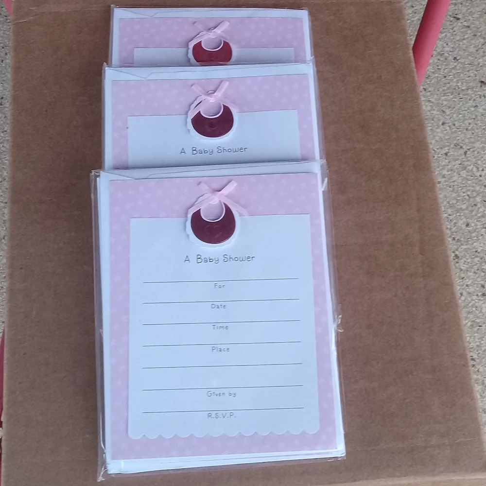 Hallmark Cares Girl Baby Shower Invitation Kit Customize 3 Packages Of 8 NOS